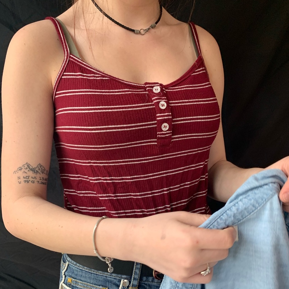 socialite striped tank with tie